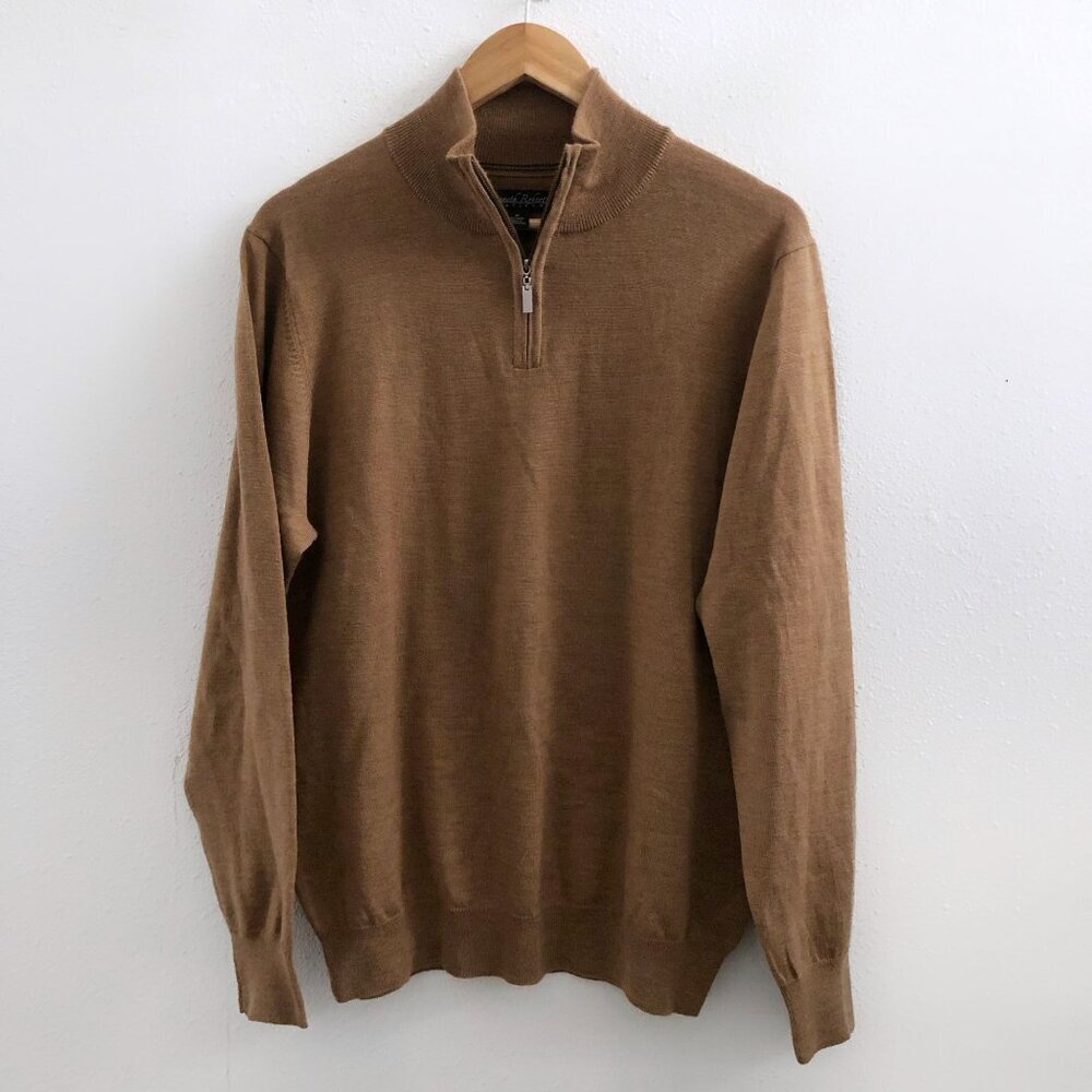 KENNETH‎ ROBERTS 100% Wool 1/4 Zip Sweater Size Medium